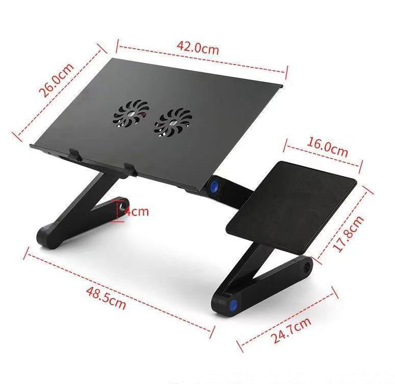 Folding Laptop Desk with Dual Cooling Fans and Stable Design